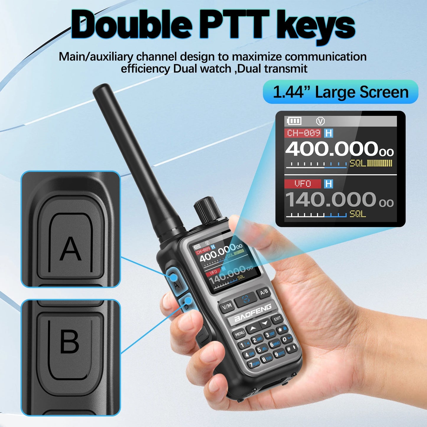 Baofeng Walkie Talkie UV-5R Mini Dual Band Bluetooth Long Range Radio