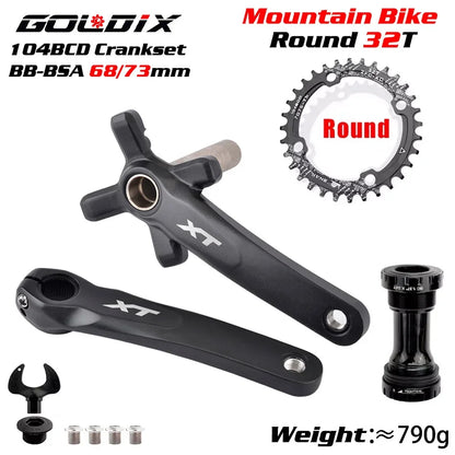 GOLDIX MTB Crankset 104BCD Narrow Wide Chainring 170/175mm for Shimano SRAM
