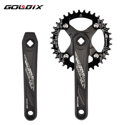 GOLDIX Square Hole MTB Crankset, Aluminum Alloy, 170/175mm, 104BCD 32-42T Narrow Wide
