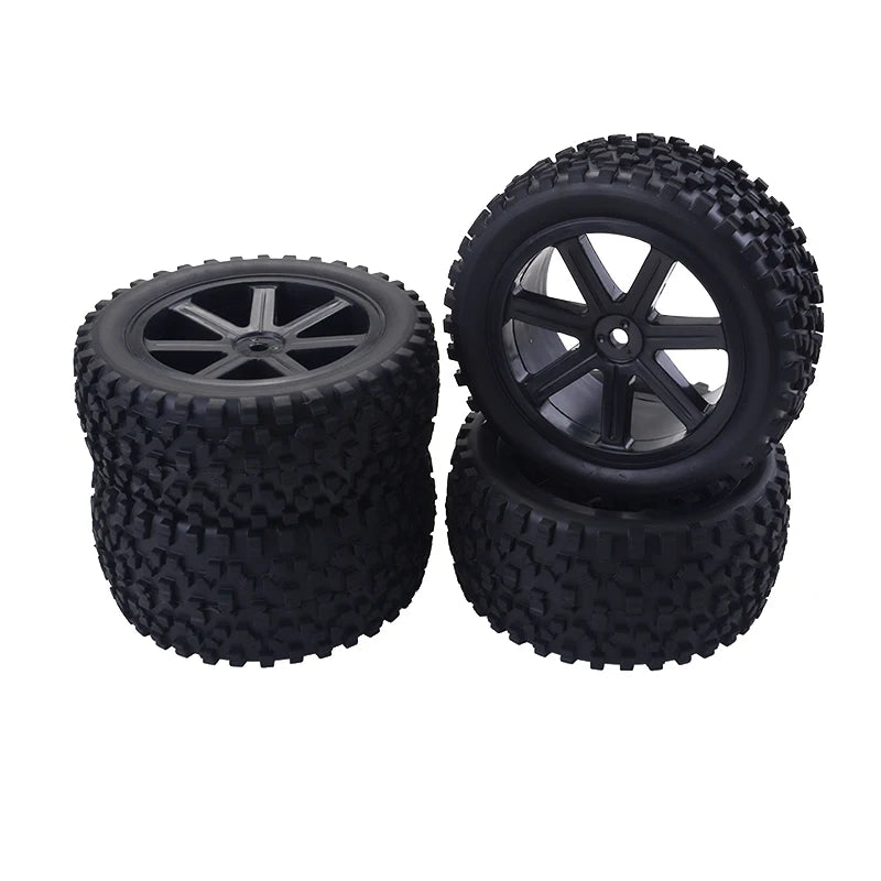 1/10 RC Off-Road Buggy Front & Rear Tires Wheels Set 12mm Hex with Foam Inserts