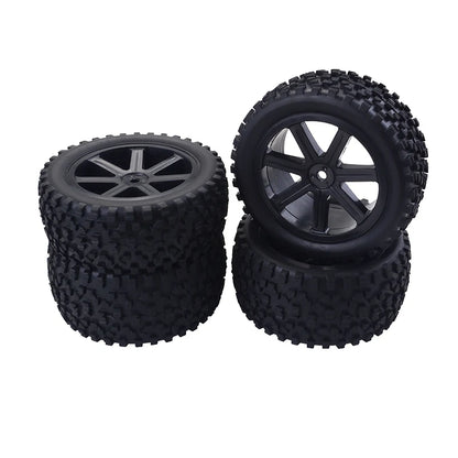 1/10 RC Off-Road Buggy Front & Rear Tires Wheels Set 12mm Hex with Foam Inserts