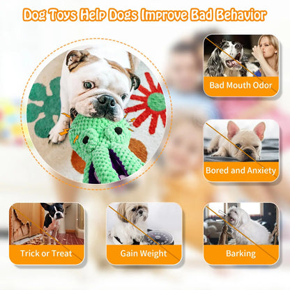 Octopus Plush Dog Toy Interactive Squeaky Chew Soft Pet for Dogs