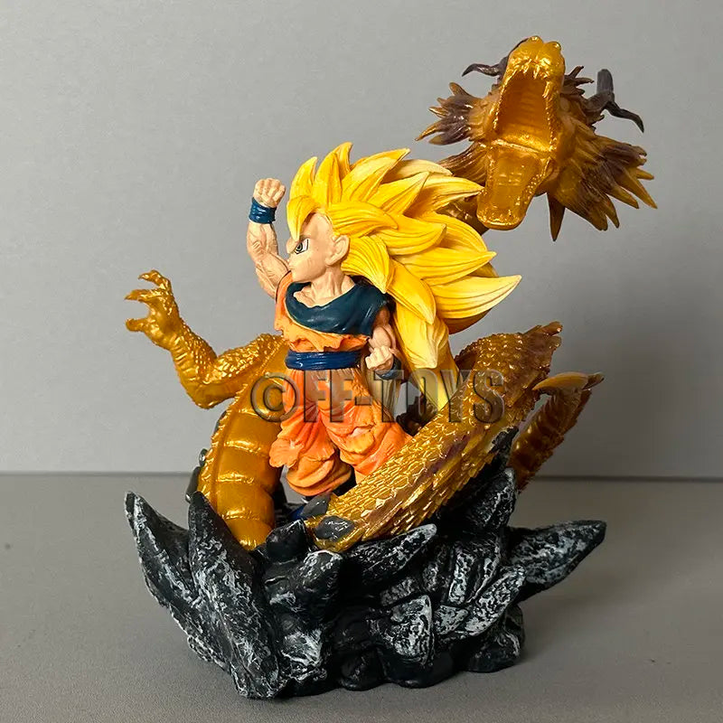 Q Version Dragon Ball Z Figure Ssj3 Goku Action Figures Dragon Fist Explosion 14CM PVC GK Statue Collectible Model Toys-EXPROTAS