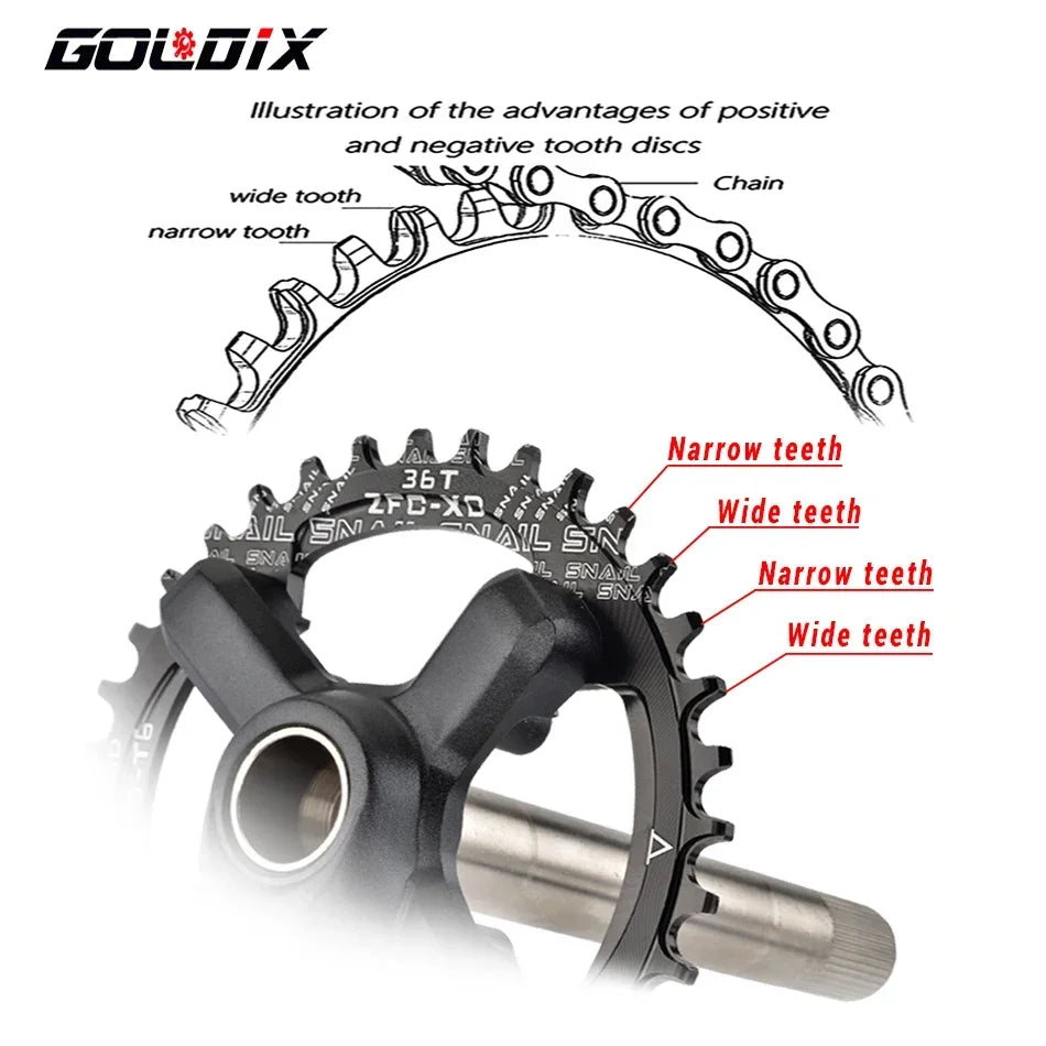 GOLDIX XT MTB Crankset 170/175mm 104BCD Wide Narrow Chainring Shimano SRAM 11–12s - EXPROTAS