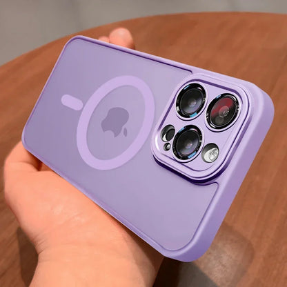 Matte Frosted MagSafe Case for iPhone 11-15 Pro Max Plus Lens Protection