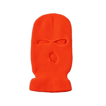 Motorcycle Windproof Full Face Knit Hats Custom SkiMask Men Warm Wool Balaclava embroidery Winter hats Knitted 3 Holes Ski Mask-EXPROTAS