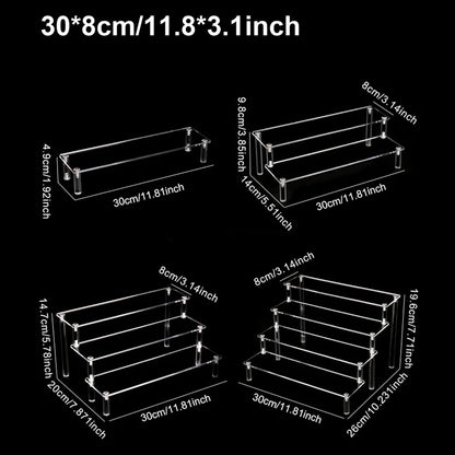 Acrylic Display Stand 1-4 Tier Transparent Shelf for Cupcake Perfume Doll