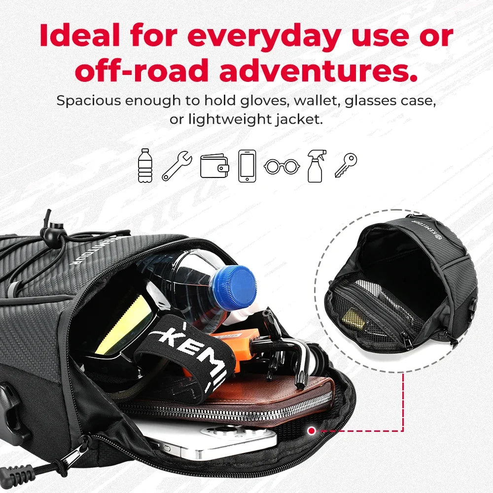 Motorcycle Tail Bag Waterproof Rear Seat Luggage Storage Backpack for Bikes