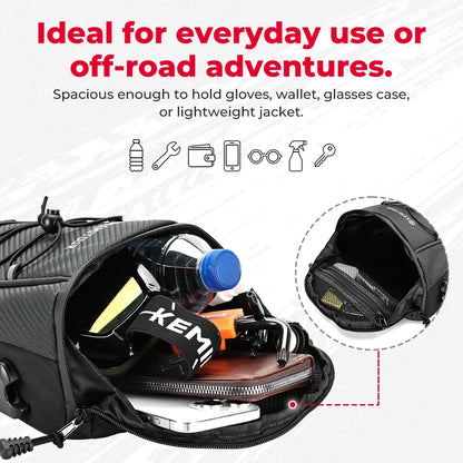 Motorcycle Tail Bag Waterproof Rear Seat Luggage Storage Backpack for Bikes