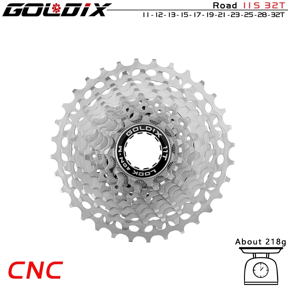 GOLDIX Road Bike Cassette | 11/12 Speed CNC 11–52T Flywheel for SHIMANO HG