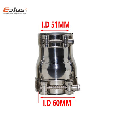 Stainless Steel Reducer Adapter | 39mm–54mm Exhaust Muffler for Car/Motorcycle