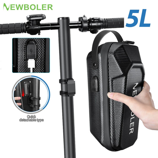 NEWBOLER Electric Scooter Front Handlebar Bag Waterproof EVA USB Port 3L/5L - EXPROTAS