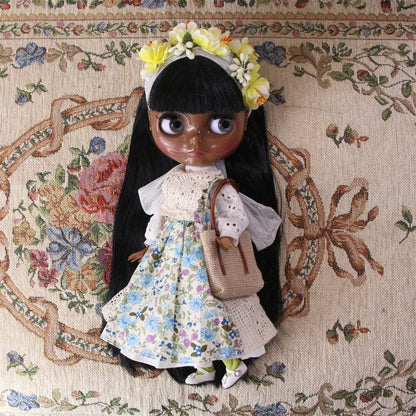 ICY DBS Blythe Doll Black Hair Joint Body Glossy Matte Face DIY Dress Up