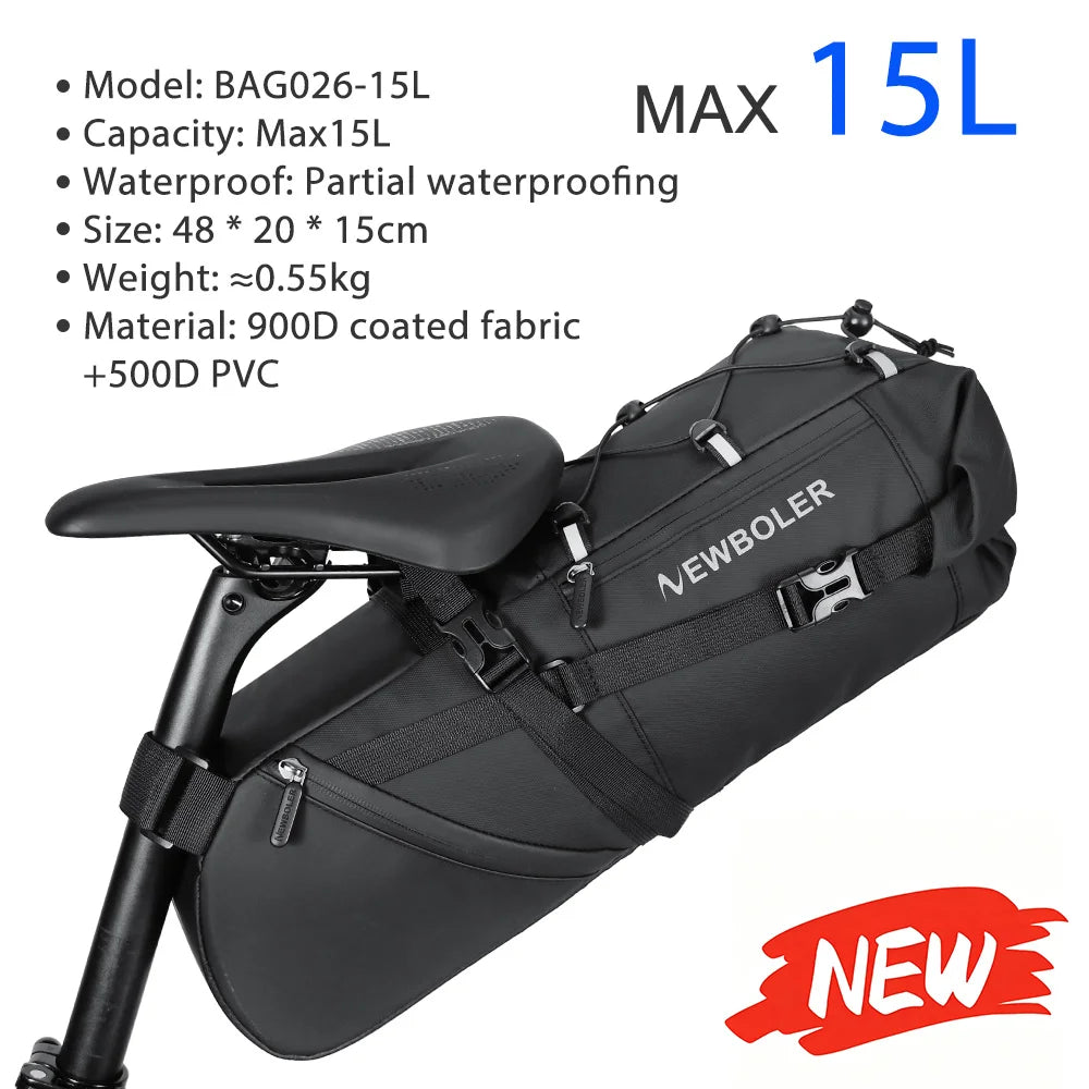 Bicycle Saddle Bag Waterproof 10L 13L Large Capacity Bike Tail Pannier
