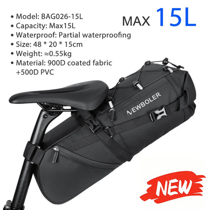 Bicycle Saddle Bag Waterproof 10L 13L Large Capacity Bike Tail Pannier
