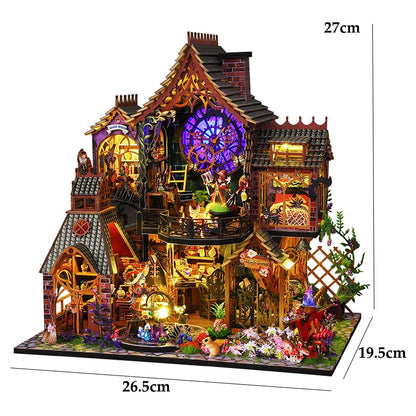 Wooden DIY Mini Dollhouse 3D Puzzle Room Kit with Furniture Birthday Gift - EXPROTAS