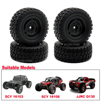 12mm Hex Rubber RC Tires 6035 for SCY 16101-16106 JJRC Q130 Off-Road Car Wheels Upgrade