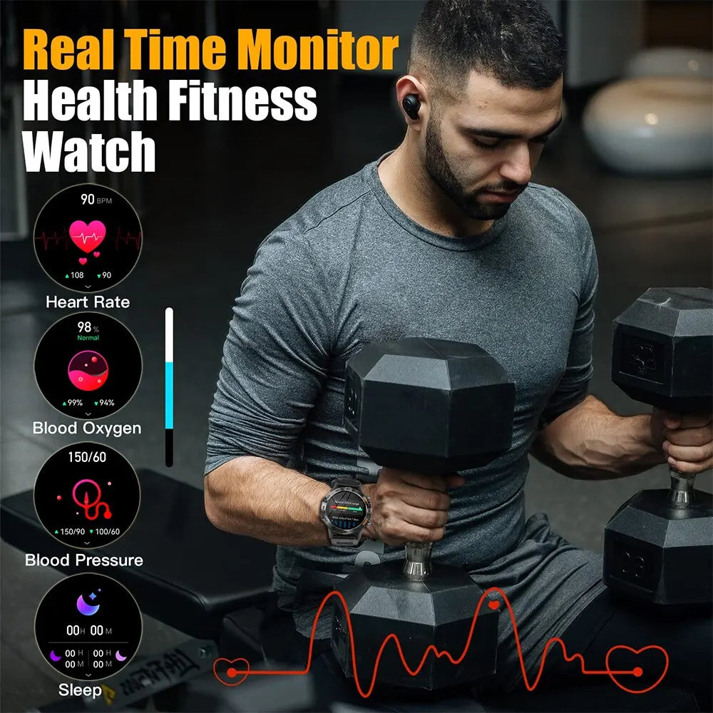 MELANDA Steel 1.39" Bluetooth Call Smart Watch Men Sports Fitness Tracker Watches IP67 Waterproof Smartwatch for Android IOS K52-EXPROTAS