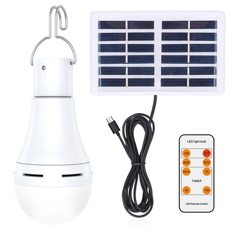 Solar Tent Light USB Rechargeable LED Hanging Lamp for Camping Outdoor