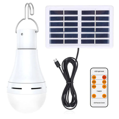 Solar Tent Light USB Rechargeable LED Hanging Lamp for Camping Outdoor