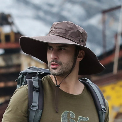 Men's Bucket Hat Mesh Wide Brim Sun Cap Fishing Hiking Outdoor Summer