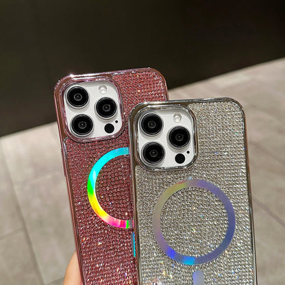 Diamond MagSafe Case for iPhone 11-17 Air Pro Max Plus Electroplate Cover