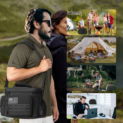 Tactical Insulated Lunch Bag for Men Heavy Duty Cooler Box Work Camping Picnic