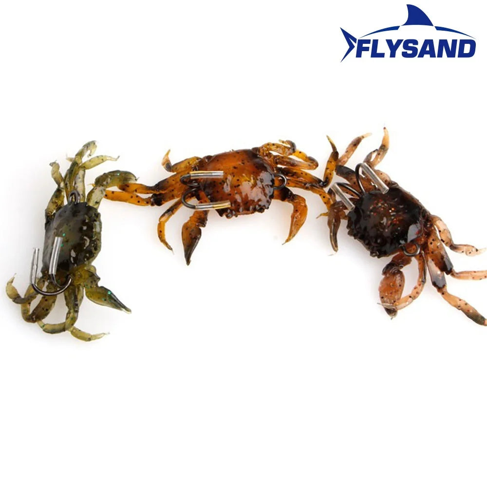 Lifelike Sharp Hook Soft Crab Fishing Lure Bait 1PC Flysand Silicone