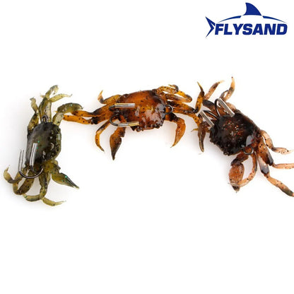 Lifelike Sharp Hook Soft Crab Fishing Lure Bait 1PC Flysand Silicone