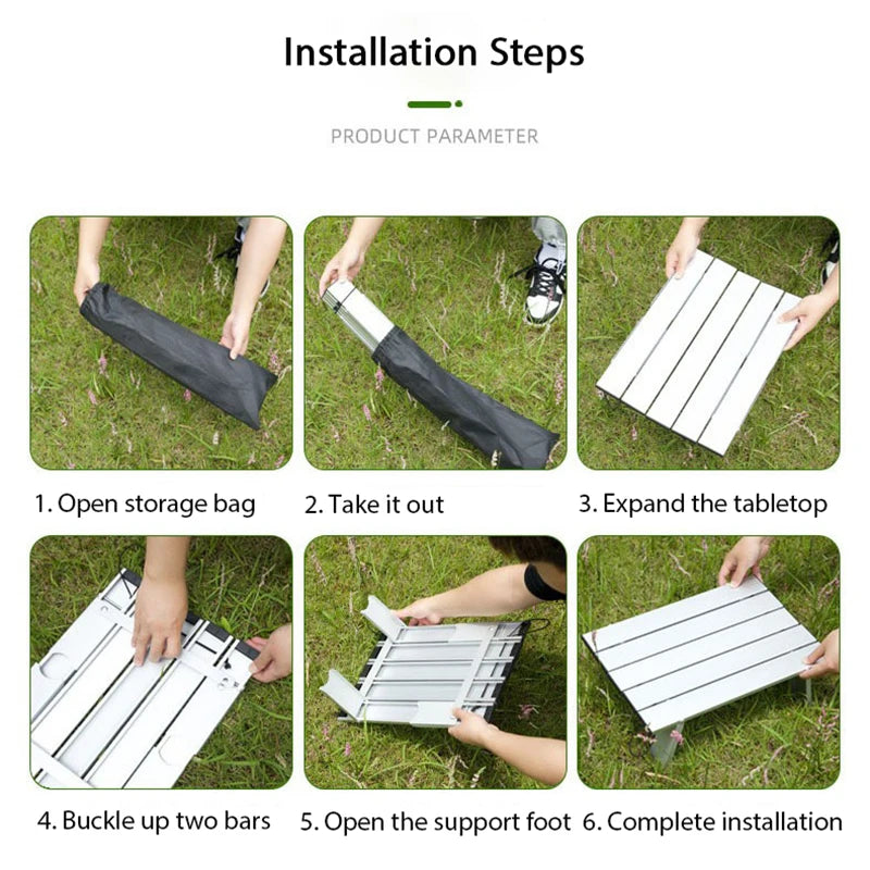 Mini Camping Table Ultralight Portable Aluminum Folding Outdoor Picnic BBQ