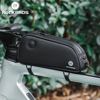 ROCKBROS 1.3L Waterproof Frame Tube Bag Portable MTB Road Bike Pannier with Jack