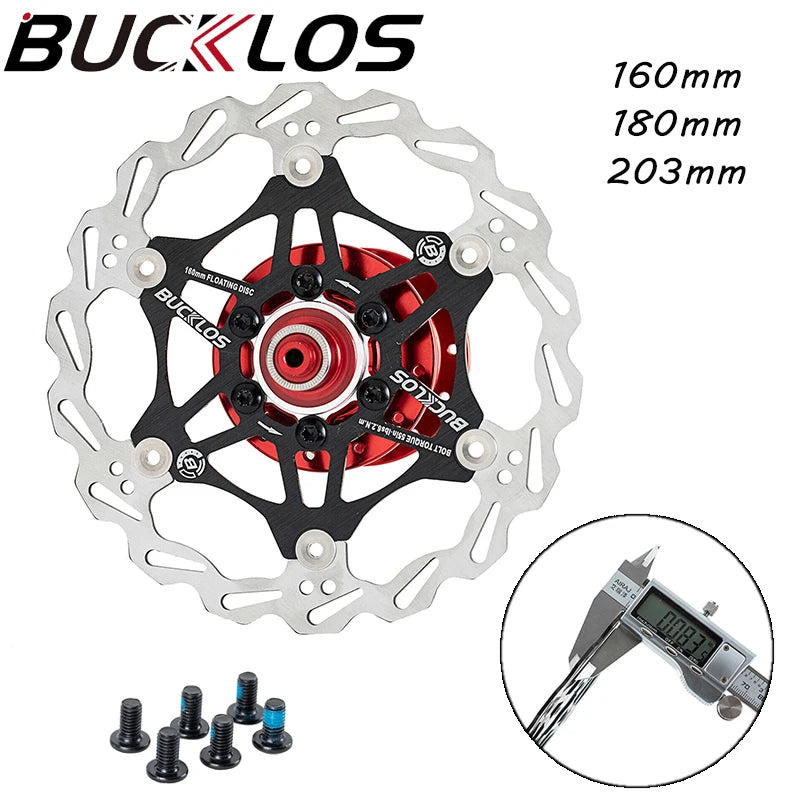 2PC BUCKLOS Bicycle Disc Brake 160/180/203 Bike Floating Rotors Stainless Steel Mountain Bike Brake Rotor Mtb Rotors Part 1PC-EXPROTAS