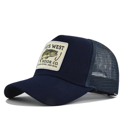 Mesh Fishing Cap Snapback Trucker Hat Breathable Unisex Outdoor