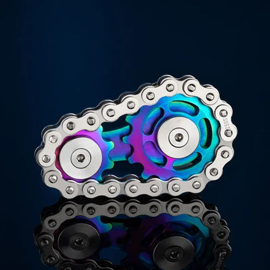 Metal Gear Fidget Spinner Chain Hand EDC Toy for Adults Stress Relief ADHD