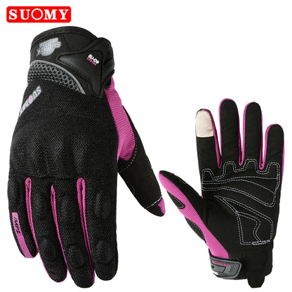 Suomy Summer Full Finger Motorcycle Gloves Breathable Touch Screen Wear-Resistant