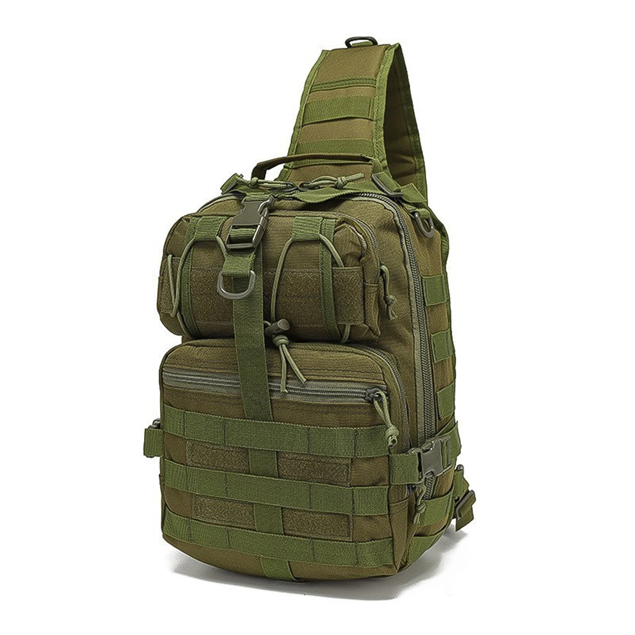 Shoulder Crossbody Bag Large Capacity with Zipper Compartments MOLLE System