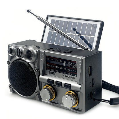 Portable Bluetooth Speaker Solar FM AM SW Radio Rechargeable Player