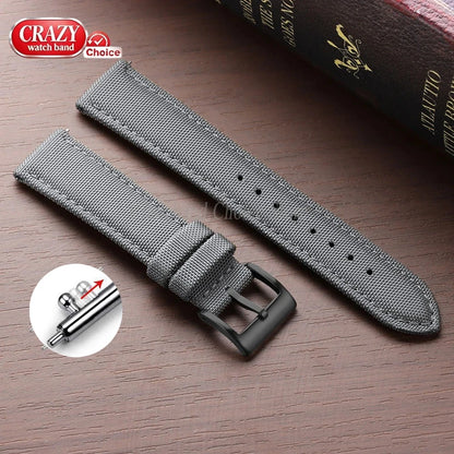 Watch Strap 20mm 22mm Nylon Quick Release Sailcloth Band for Men