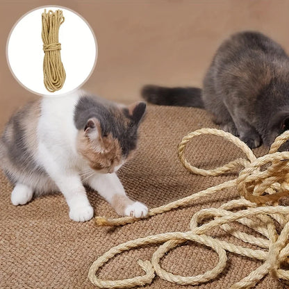 10M Natural Jute Rope Cat Scratcher Toy Furniture Protector DIY Replacement