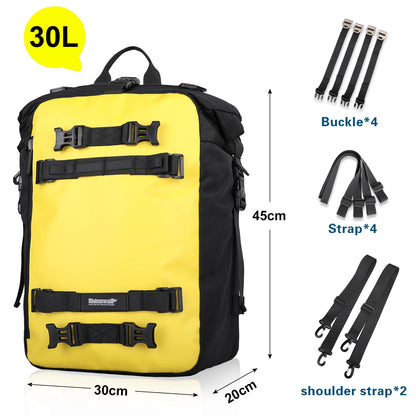 Rhinowalk Motorcycle Rear Seat Bag 10/20/30L Waterproof Saddle Luggage Bag