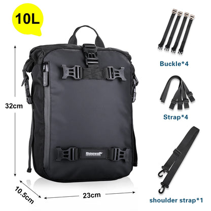 Rhinowalk Motorcycle Rear Seat Bag 10/20/30L Waterproof Saddle Luggage Bag