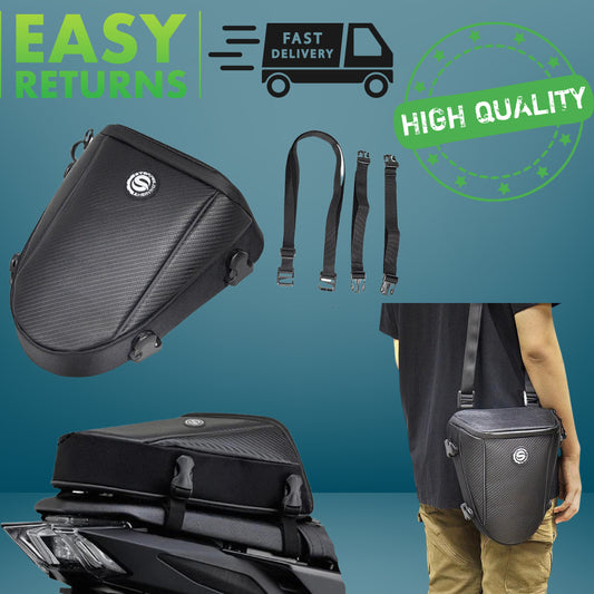 Multifunction Motorcycle Rear Seat Bag Waterproof Motorcycle Tail Bag Large Capacity Motocross Rider Shoulder Bag with Raincover-EXPROTAS