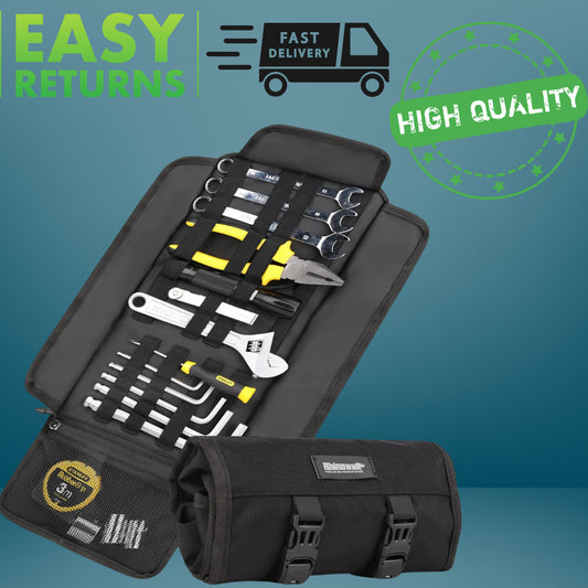 Rhinowalk Motorcycle Tool Roll Bag Portable Motor Saddlebags Side Tool Storage Bag Pouch Outdoor Travel Repair Working Tool-EXPROTAS